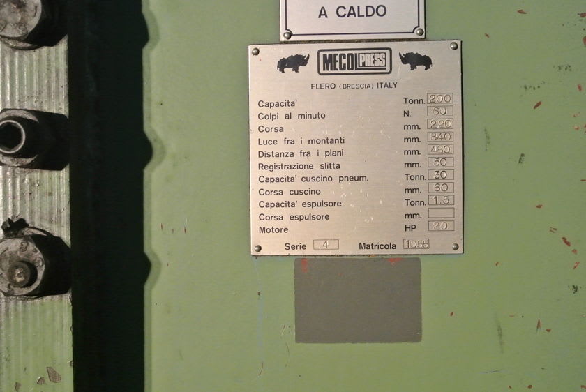 FPM - Mecolpress SEO 200 - Brass Hot Forging Press - 3
