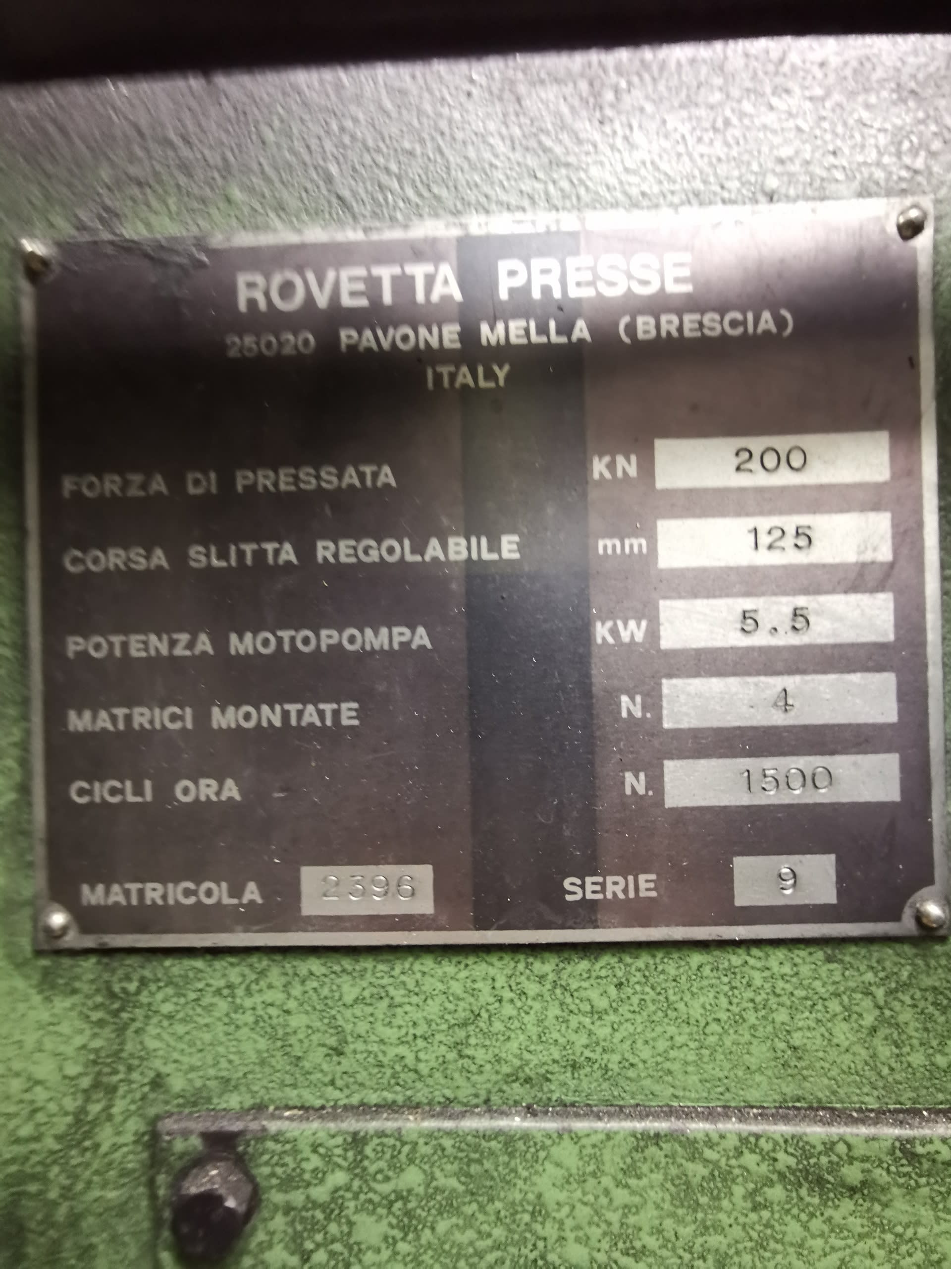 Rovetta HG20 20 ton Rotary Table - Trimming Presses - 2