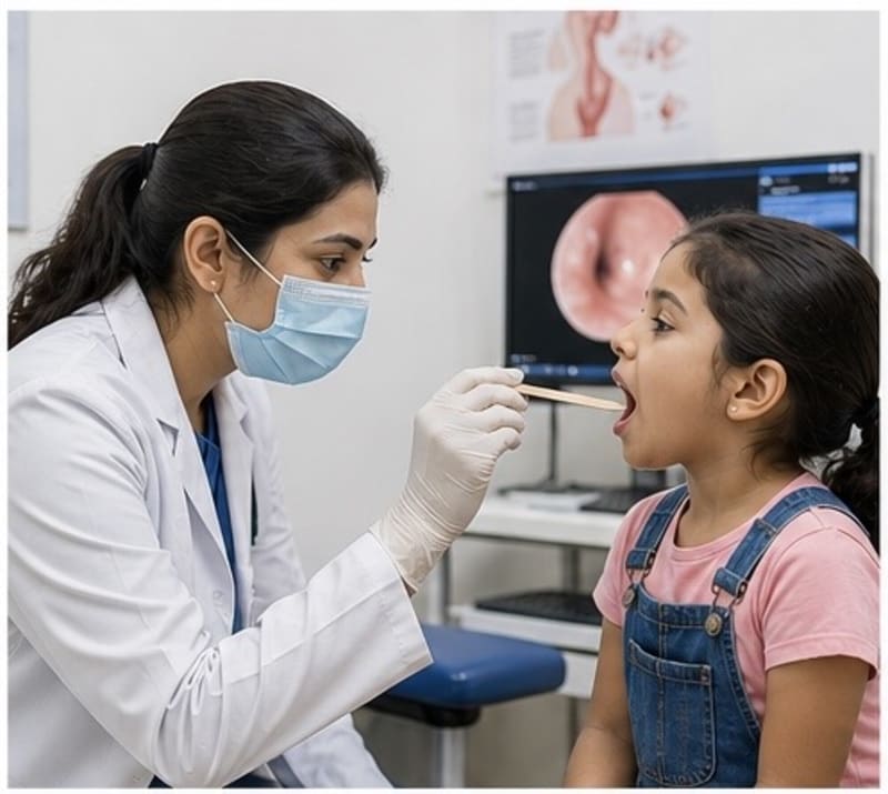 ENT and pediatric consultation Lucknow - ear infection hearing throat - Dr Akansha Tewari HealthNest Clinic