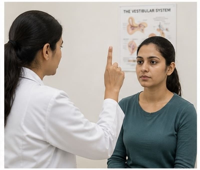 Vertigo balance disorder treatment Lucknow - BPPV VNG test - Dr Akansha Tewari HealthNest Clinic