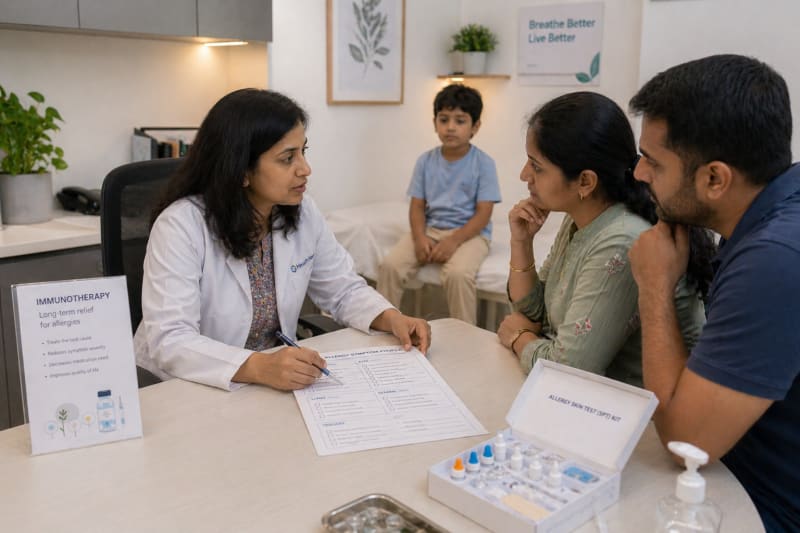 ENT doctor examining child at HealthNest Clinic Lucknow - pediatric ENT consultation