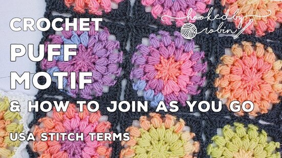 Create your own Puff Flower Circle in a Square Motif