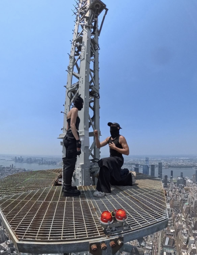 Angela Nikolau and Ivan Beerkus get engaged on top of the Empire State Building before being arrested