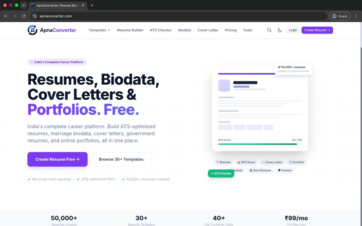 Build ATS-optimized Resumes