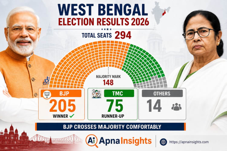 Click to enlarge West Bengal Election Results 2026, BJP Wins Big, Mamata Banerjee Loses Own Seat image 1