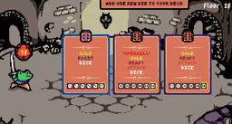 Die In The Dungeon gameplay gif showing a frog picking dice options
