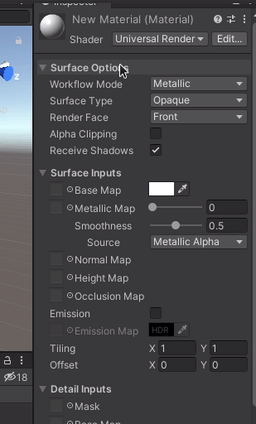 Changing the material shader in Unity