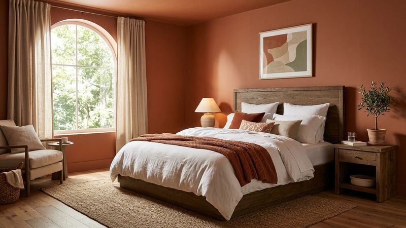 Earthy tones and color drenching 2026 interior design trend bedroom