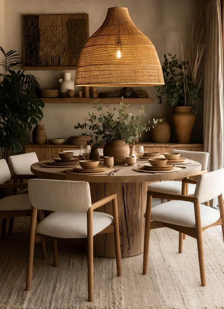 Cozy Organic Modern Dining Area