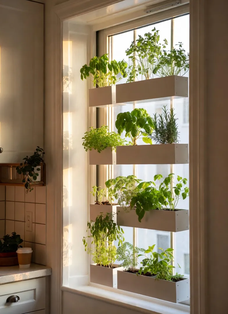 Vertical Herb Gardens on Windowsills or Tiny Balconies
