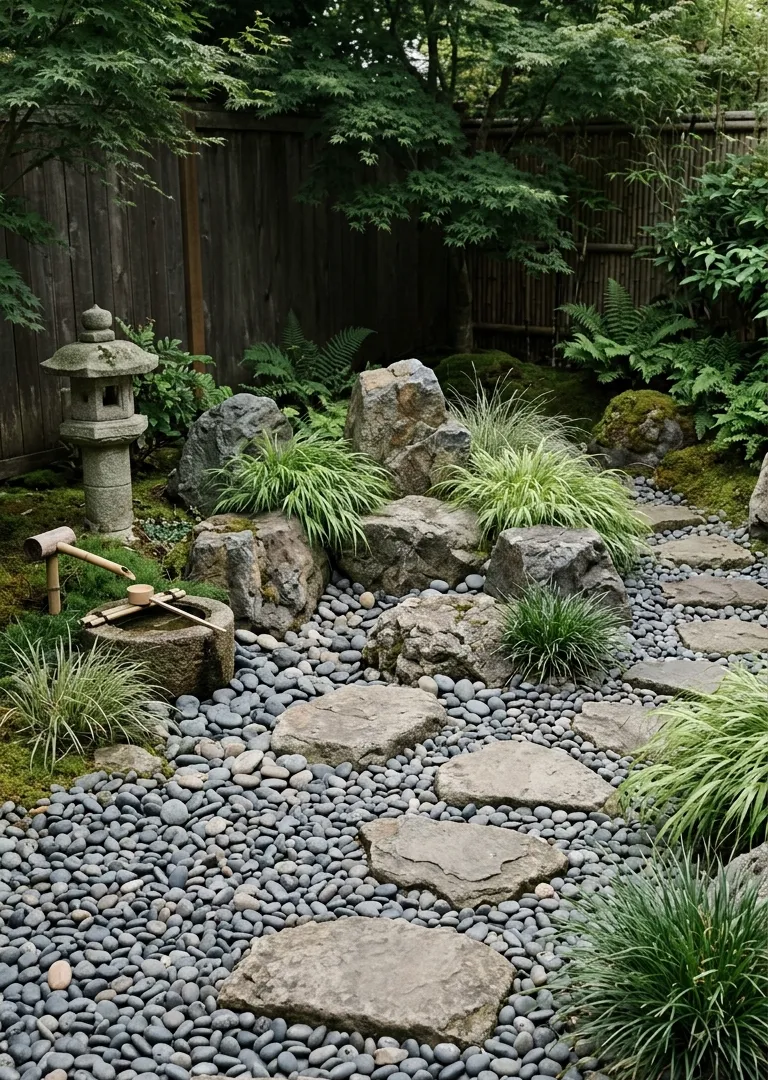 backyard corner Japanese zen style