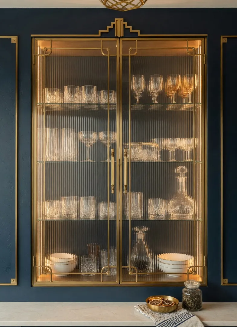 Incorporate Kitchen Brass Accents and Fluted Textures