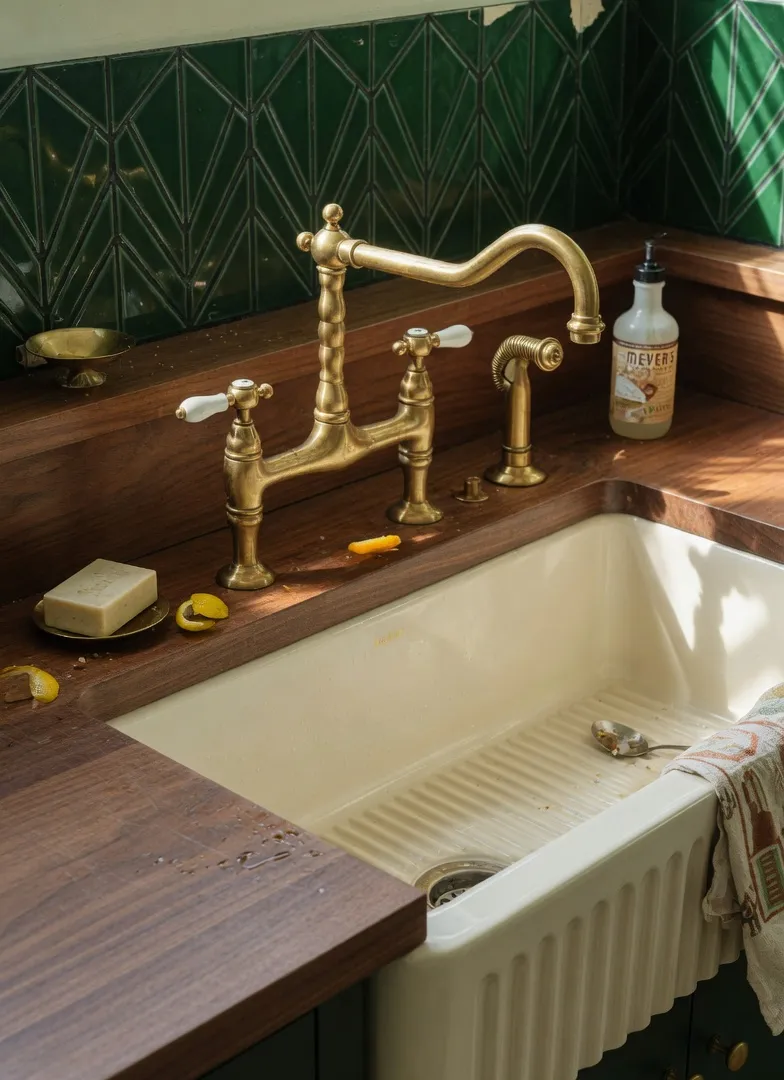 Neo Deco Warm Up with Unlacquered Brass Hardware