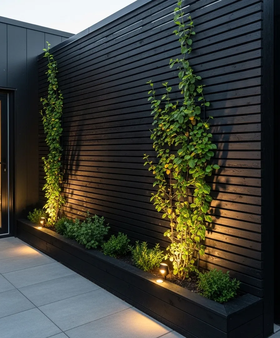 Make a Statement With a Modern Wood Trellis Wall Outdoor