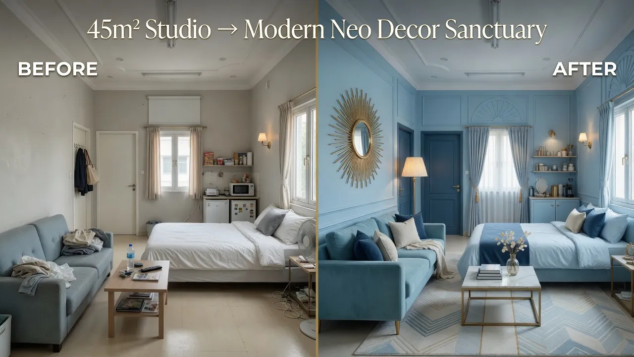 45m² Studio → Modern Sanctuary