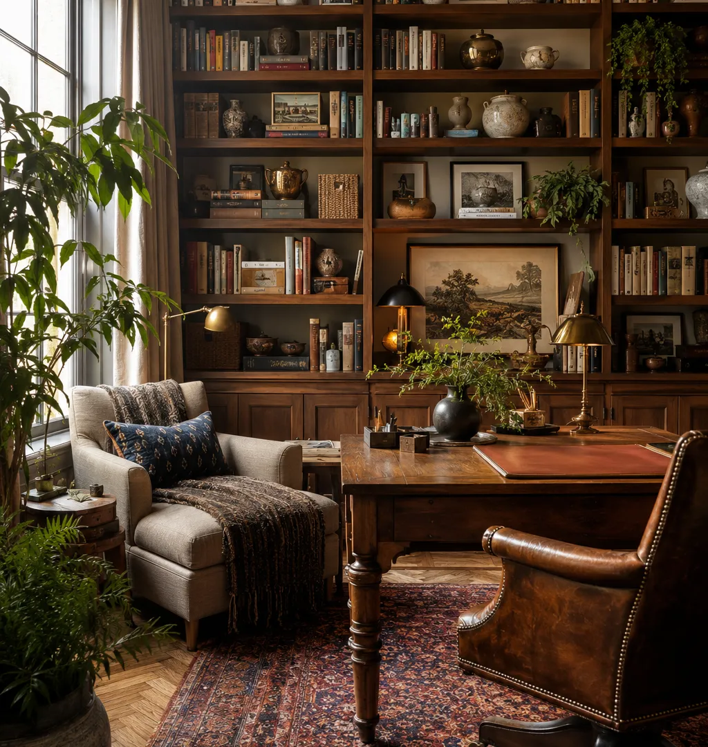 Thoughtful maximalism home office