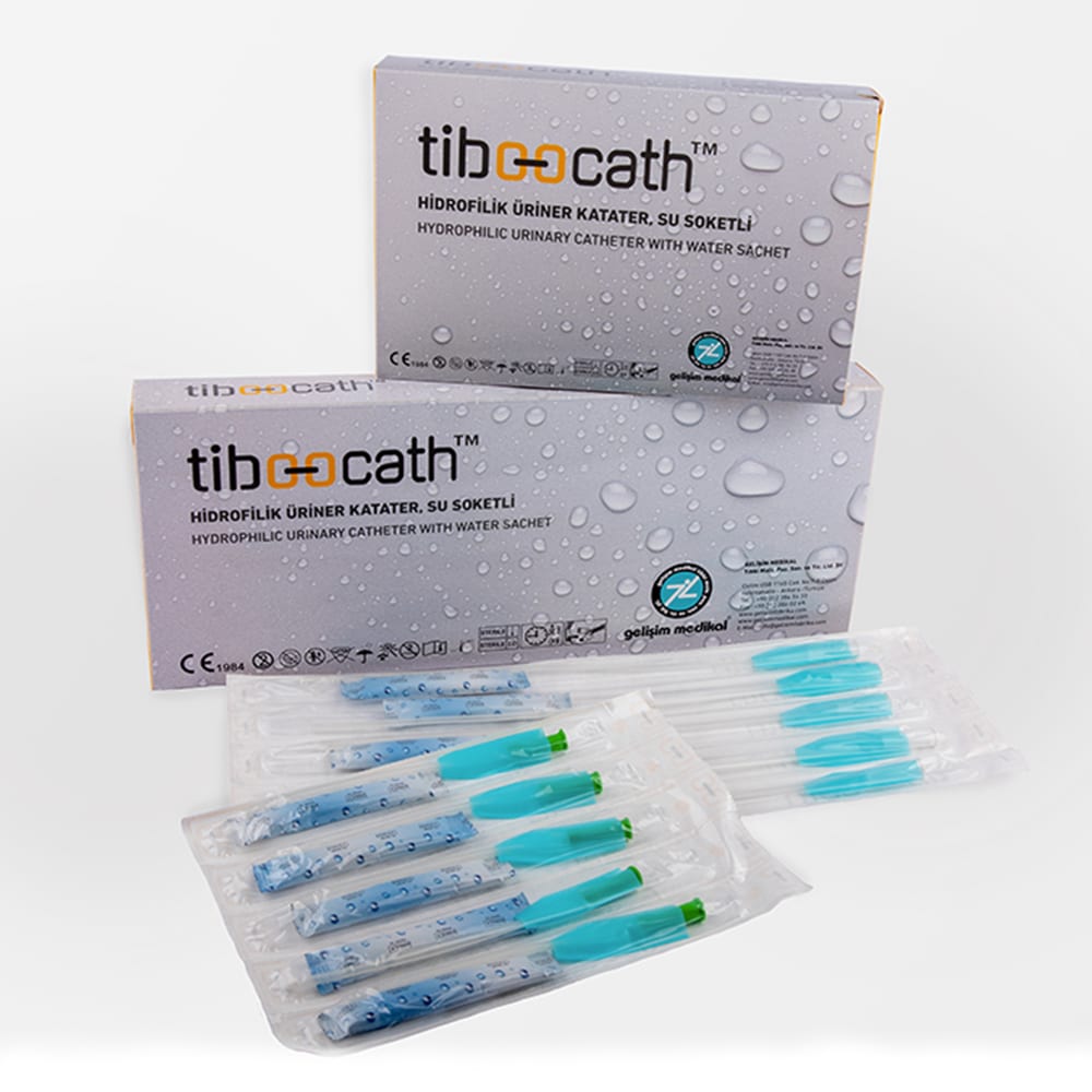 TibooCath Kendinden Kayganlaştırıcılı Su Soketli Steril Jelli Sonda (CH 08-30) 30’lu Paket