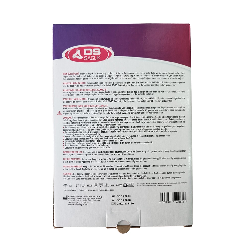 Damla Sağlık Sıcak / Soğuk Kılıflı Jel Kompres 27×35 cm 2 Adet 3