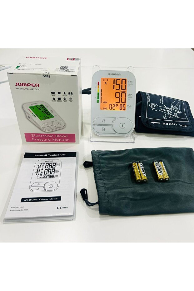 Jumper Dijital üst Koldan Ölçer Tam Otomatik Tansiyon Aleti Renkli Ekran JPD-HA200C 7