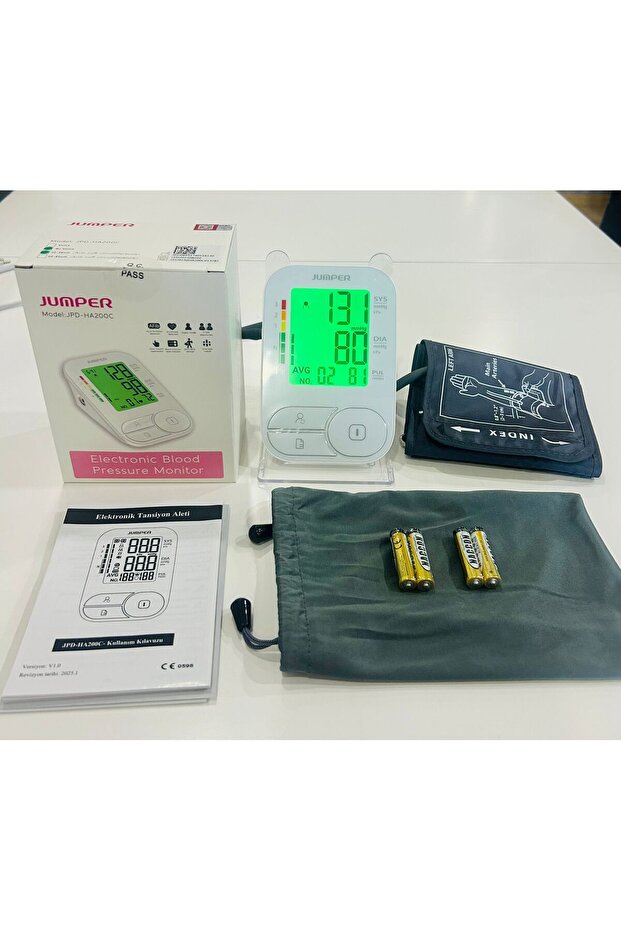 Jumper Dijital üst Koldan Ölçer Tam Otomatik Tansiyon Aleti Renkli Ekran JPD-HA200C 5