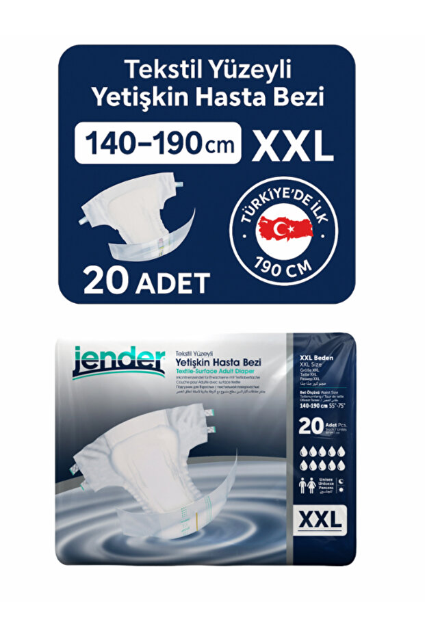 JENDER Bel Bantlı Hasta Bezi XXL 20'li 2 Paket 7