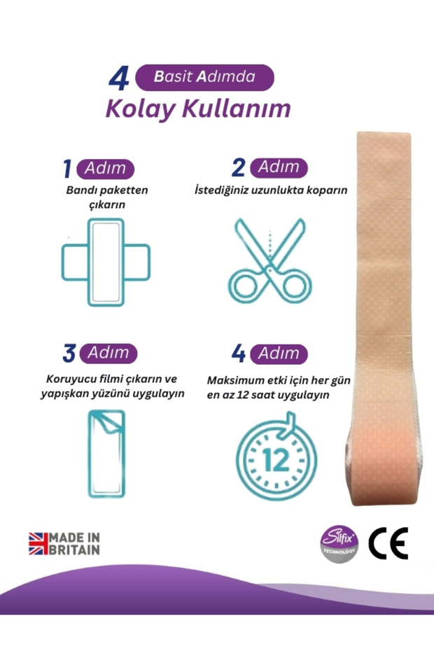 Advancis Medical UK Siltape Soft Silikon Bant Estetik Keloid Yanık Sezaryen Dikiş Ameliyat Izi Giderici 2cm X 3mt 5