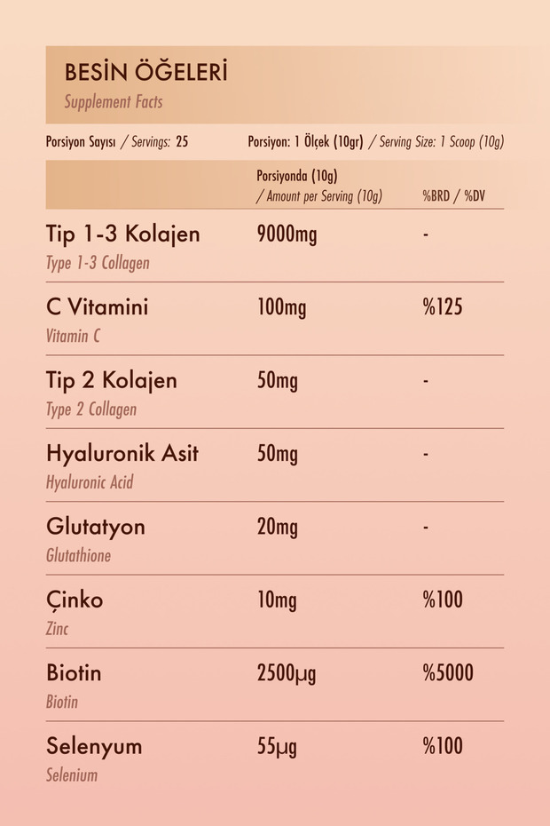 Proteinocean Collagen - Kolajen | Ahududu - 6 Vitamin İlaveli - Tip 1,2,3 - 250g 25 Servis 5