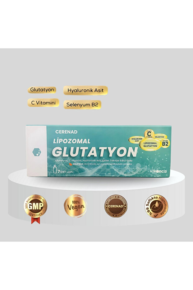 Cerenad Glutatyon, Lipozomal Glutatyon, Lipozomal C Vitamini, Hyaluronik Asit 20ml X 7 Shot Içilebilir 5