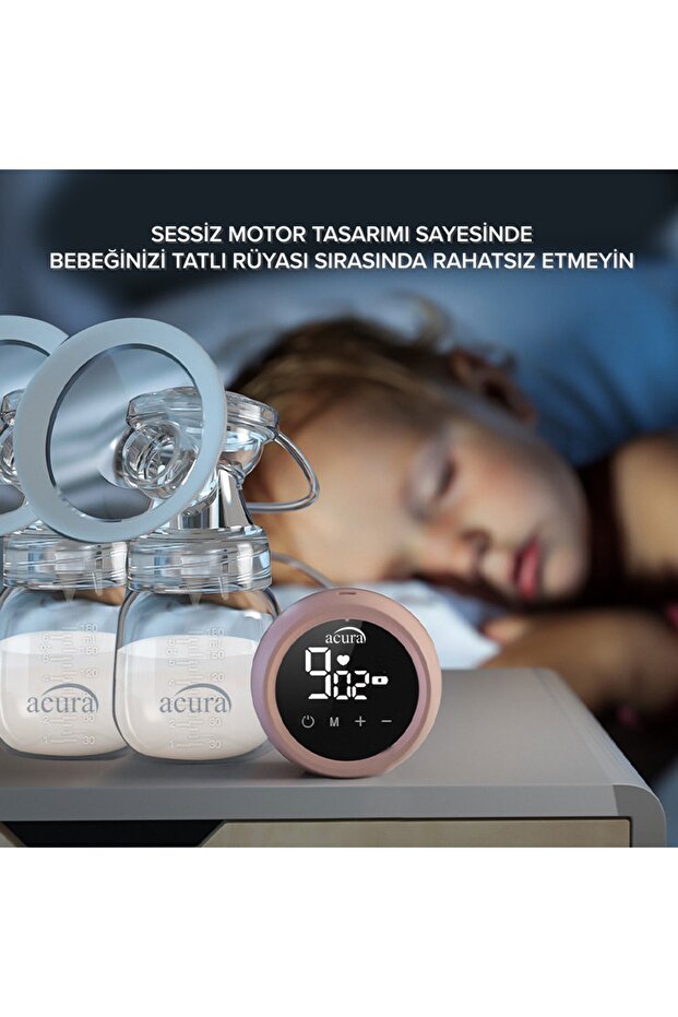Acura AC-3020 Şarjlı, LCD Ekranlı, Biberon Özellikli Çiftli Göğüs Pompası 5