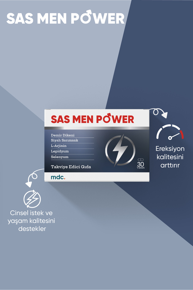 MDC Sas Men Power (TRİBULUS, SAS, L-ARJİNİN, LEPİDYUM) 30 Tablet (erkeklere Özel ) 5