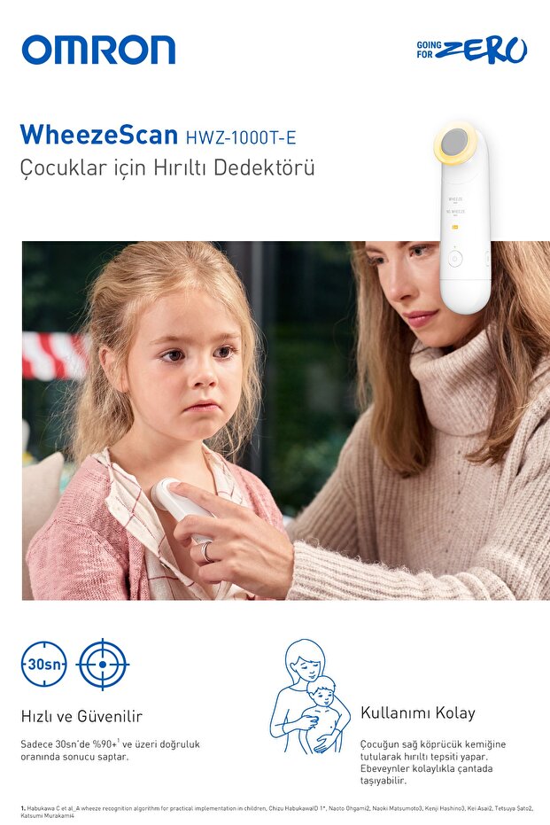 Omron WheezeScan Çocuklar İçin Hırıltı Dedektörü HWZ-1000T-E 5