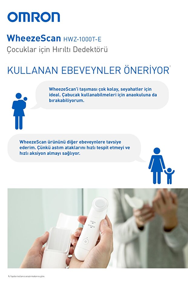 Omron WheezeScan Çocuklar İçin Hırıltı Dedektörü HWZ-1000T-E 8