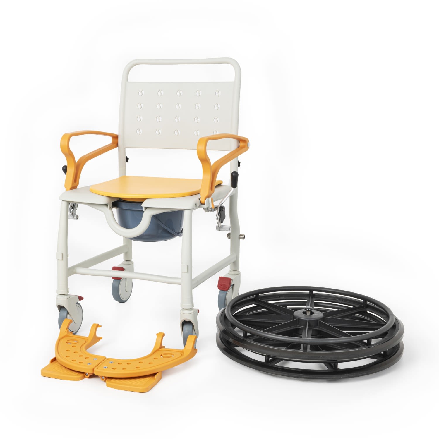 Comfort Plus DM-8088B Banyo ve Tuvalet Sandalyesi (Turuncu) (6 Tekerlekli) 7