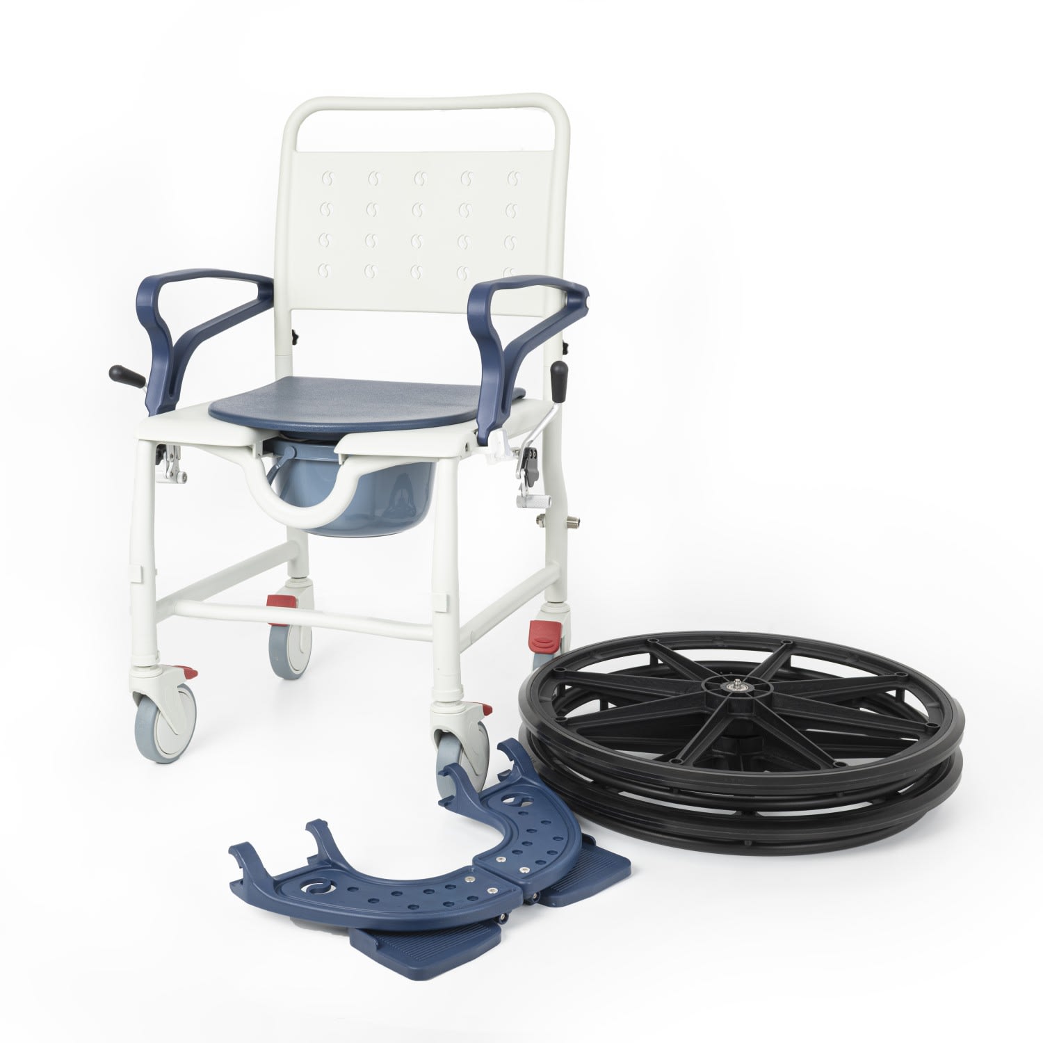 Comfort Plus DM-8088B Banyo ve Tuvalet Sandalyesi (Lacivert) (6 Tekerlekli) 7