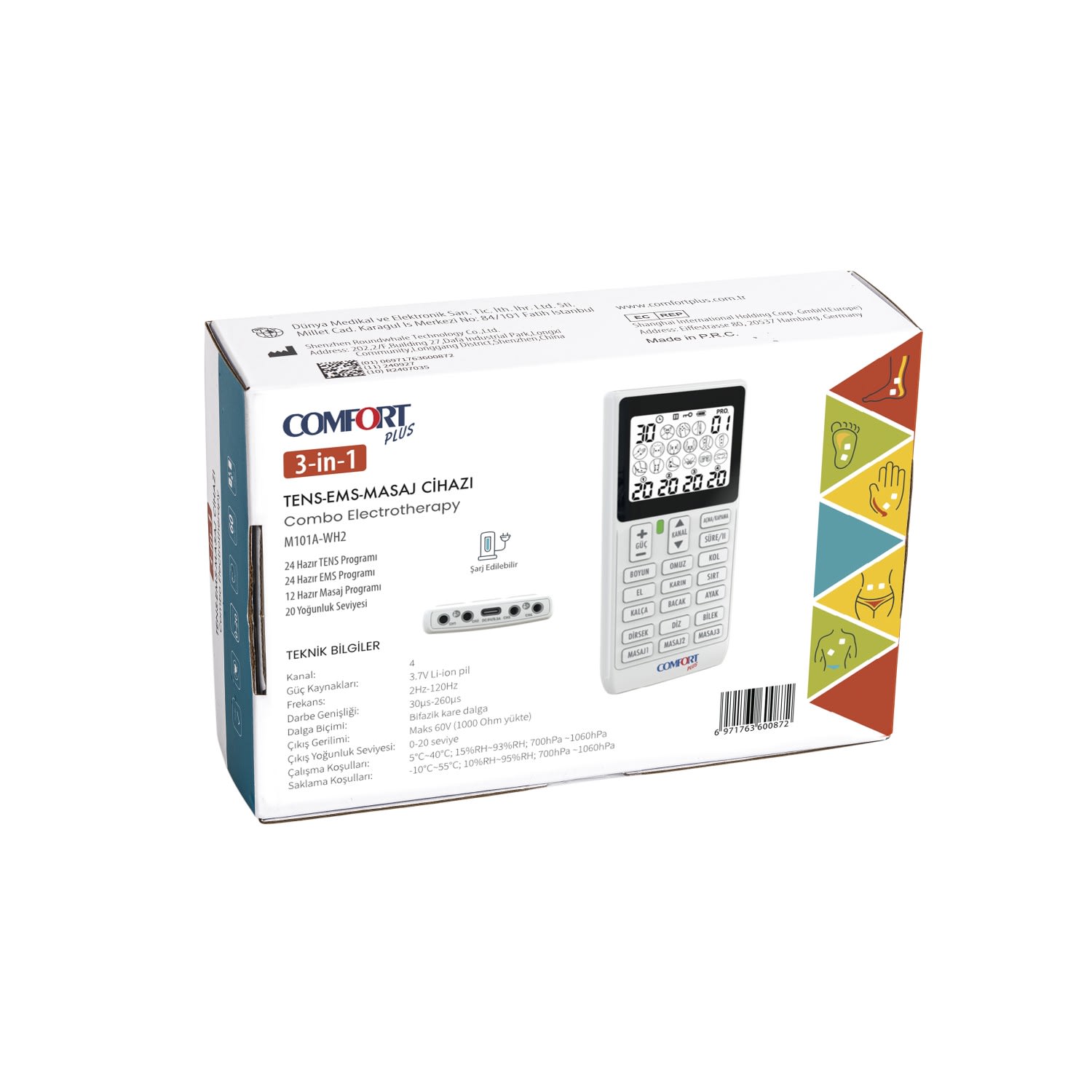 Comfort Plus M101A-WH2 Tens Ems Masaj Aleti 5