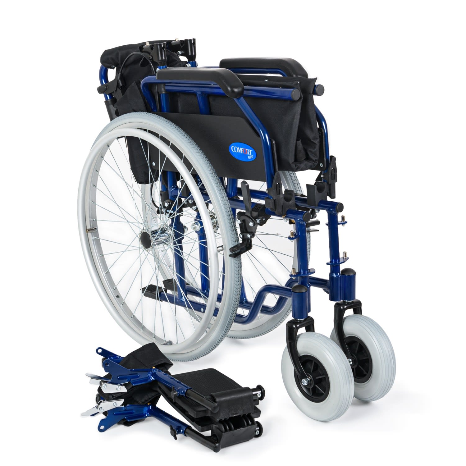 Comfort Plus DM-321 45cm Lacivert Alüminyum Özellikli Tekerlekli Sandalye 8