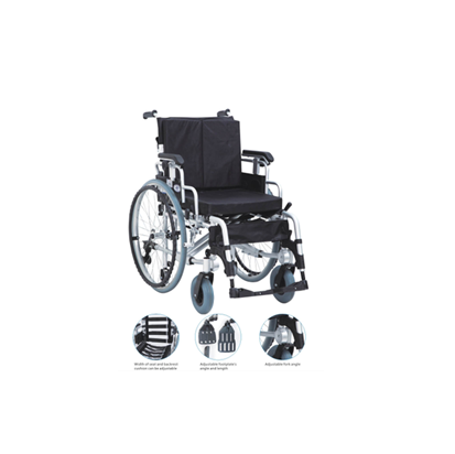 Pulsemed Katlanabilir Sırtlı Alüminyum Tekerlekli Sandalye KY956LAQ-46