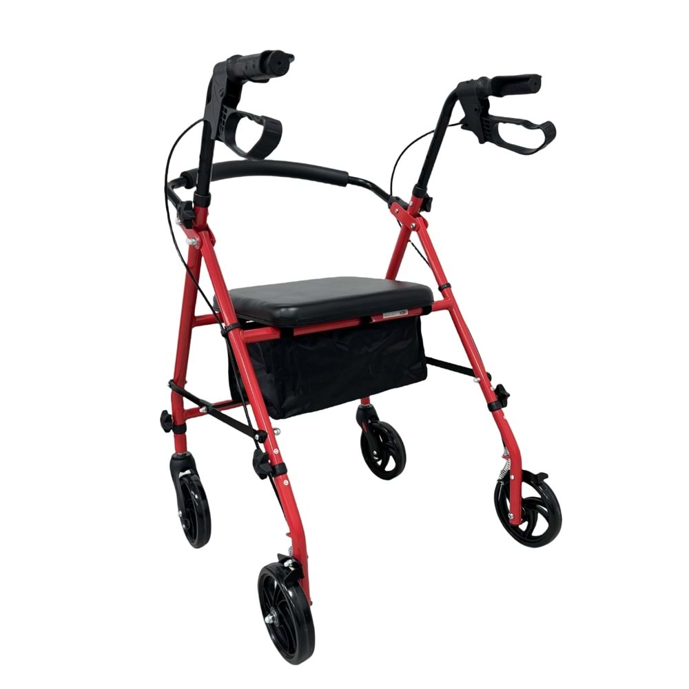 Respirox RR-01 Katlanabilir Kırmızı Rolatör - 4