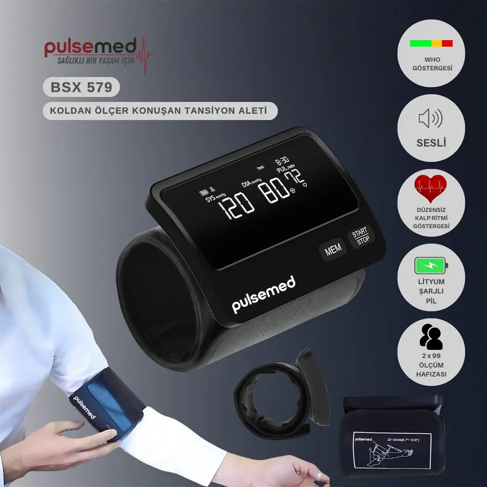 Pulsemed Dijital Konuşan Koldan Ölçer Tansiyon Aleti BSX579 - 5