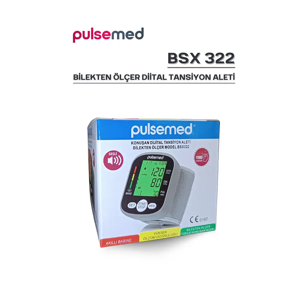 Pulsemed Dijital Konuşan Bilekten Ölçer Tansiyon Aleti BSX322 - 2