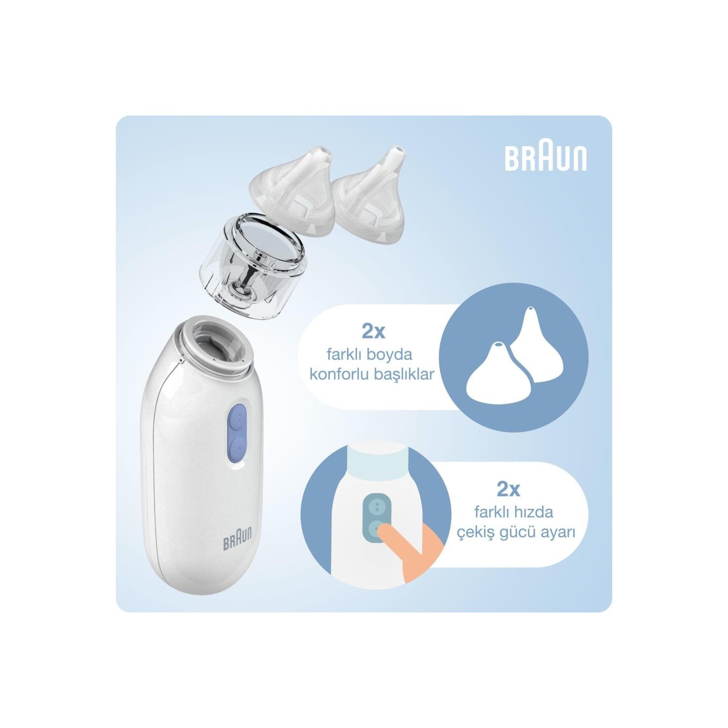 Braun BNA100 Burun Aspiratörü Temizleyici 2 Farklı Hassas Vakum Ayarı ile Konforlu Kullanım - 3