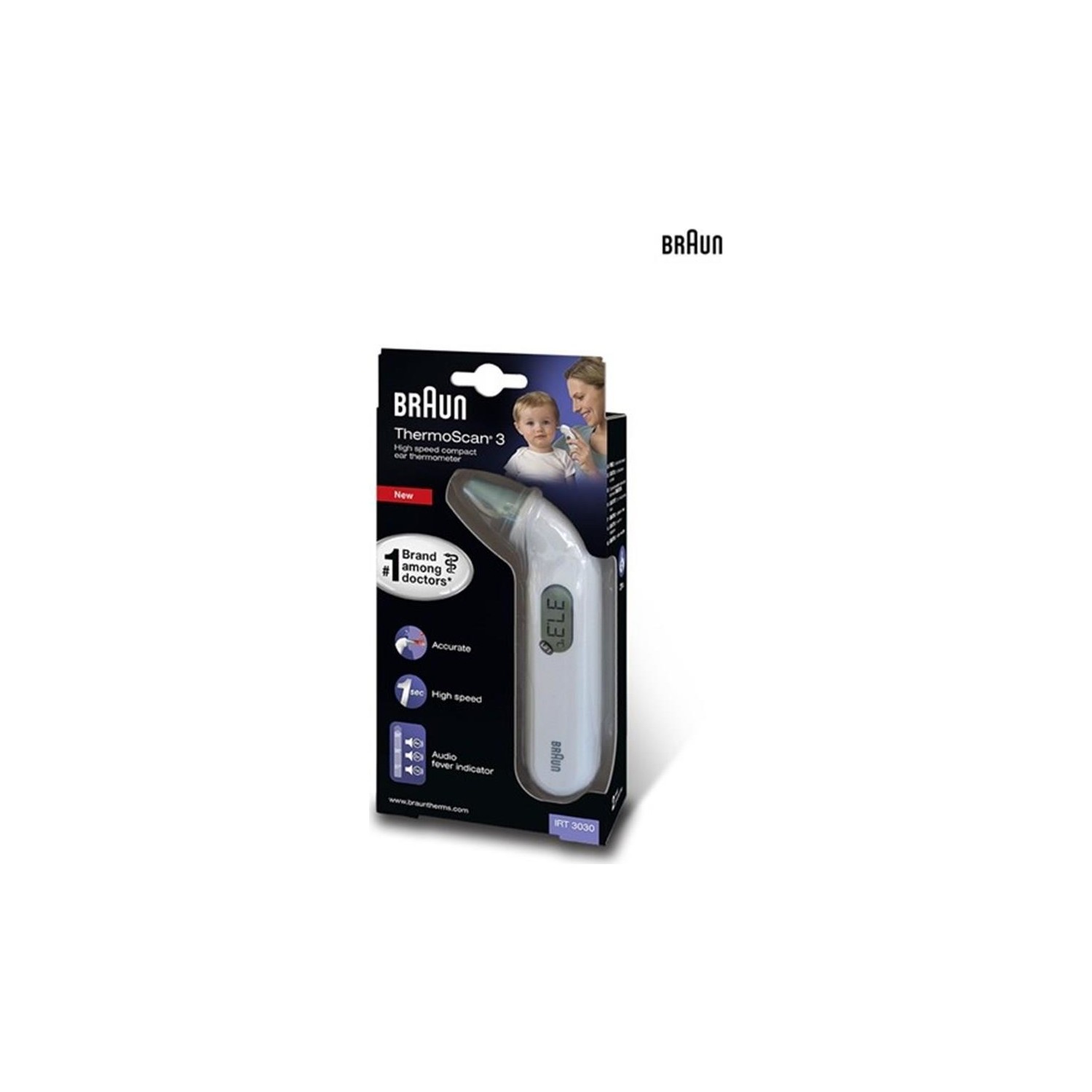 Braun IRT3030 Kulaktan Ateş Ölçer Yüksek Hassasiyetli Dijital Ekran ile Hızlı Ölçüm Yapma Özelliği - 2