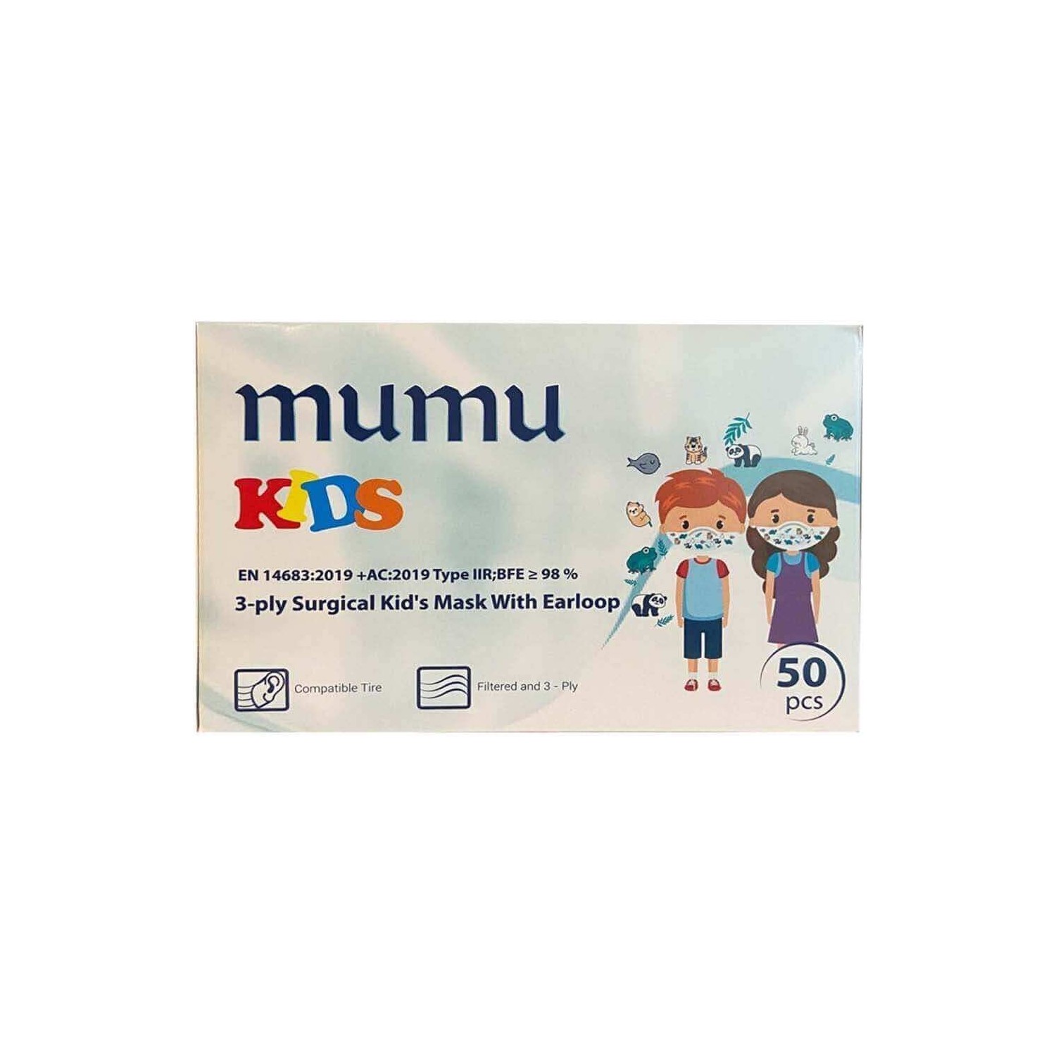 Mumu 3-Ply Surgical Kid's Mask With Earloop 50'Li 60 Paket - 2
