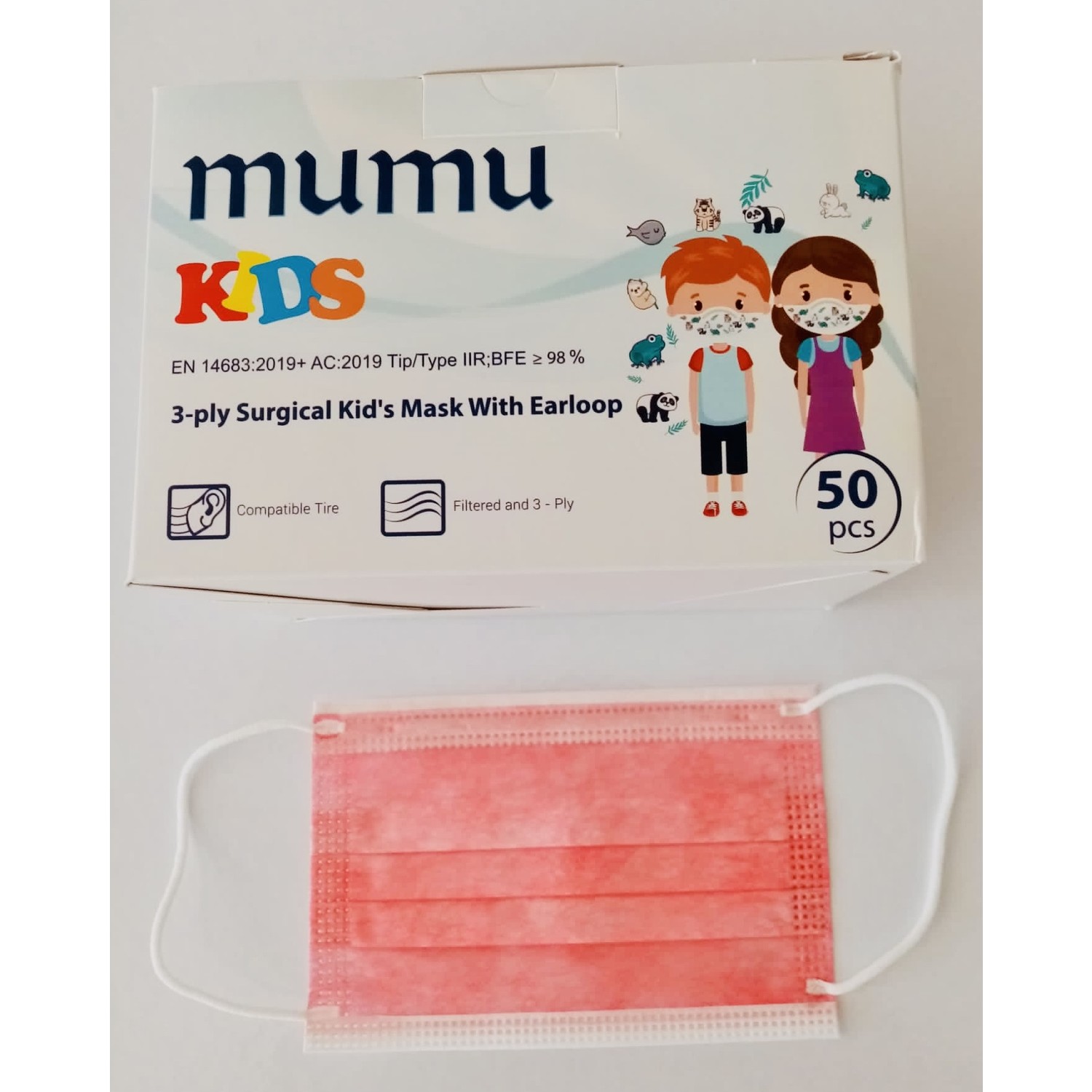 Mumu Pembe Kız Çocuk Maskesi 5 x 50 - 2