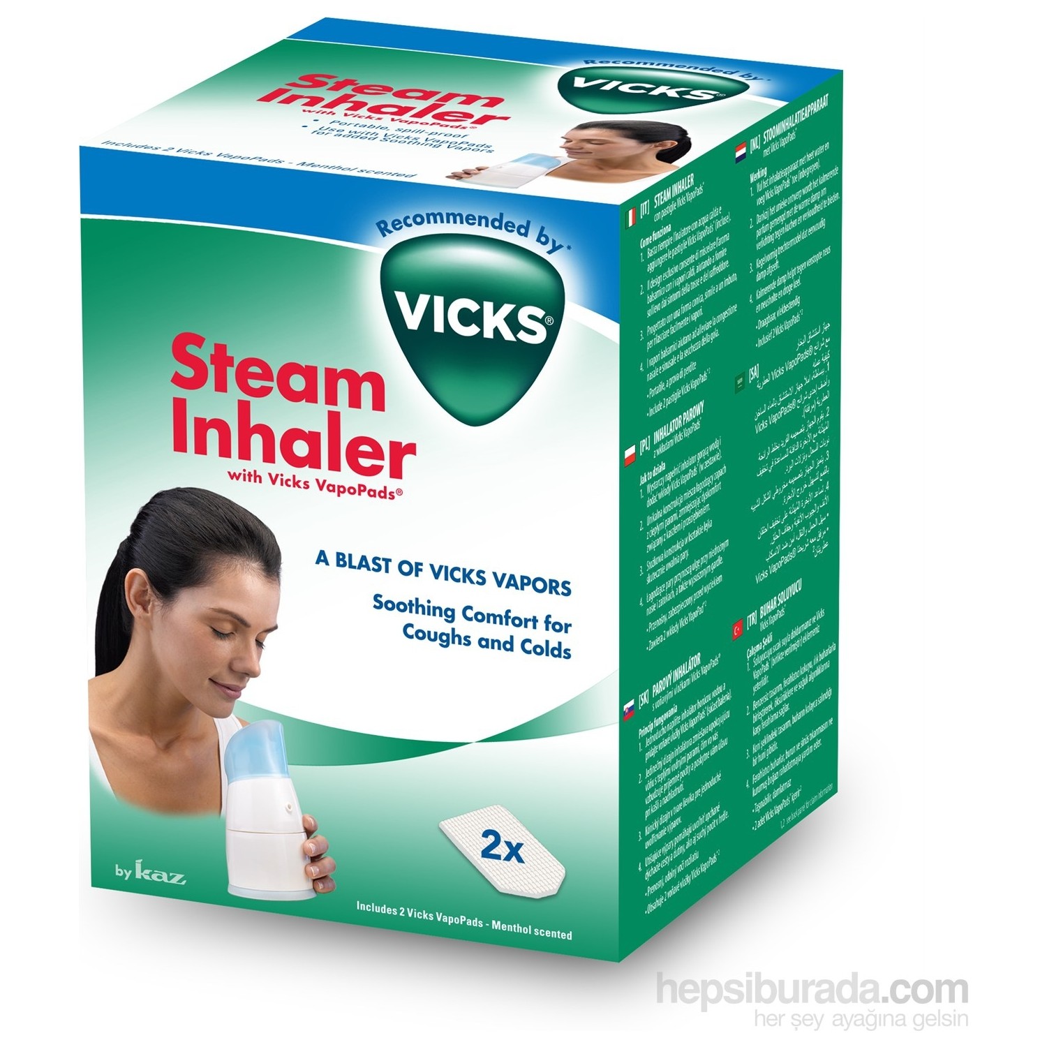 Vicks V1300 İnhaler 2 Mentol Koku Pedi ile Boğaz ve Sinüs Rahatlatıcı Buhar - 3