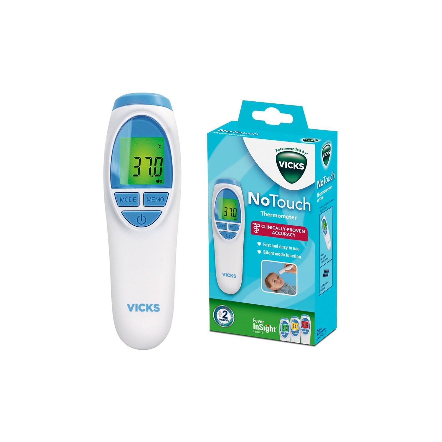 Vicks VİCKS VNT200 TEMASSIZ ATEŞ ÖLÇER + BRAUN BNA100 BURUN ASPİRATÖRÜ - 5