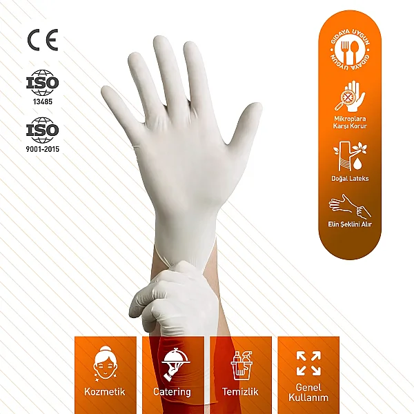 Dolphin Pudrasız Lateks Muayene Eldiveni S Beden 100 Adet x 20 Paket - MDR - Koli - 2