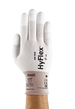 Ansell- HYFLEX® 48-105 Beyaz Parmak Uçları Kaplı Sensilite Poliüretan Kaplı Hassas İş Eldiveni 1 Çift (9 Beden / L) - 2
