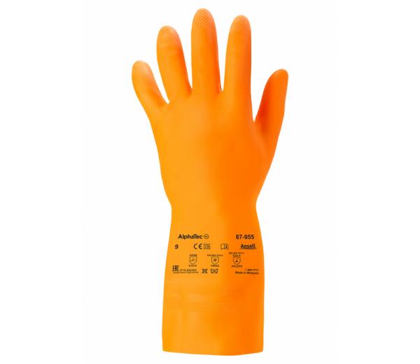 Ansell- EXTRA® 87-955 ORANGE Kimyasal ve Sıvı Korumalı Ağır İş Eldiveni 1 Çift (10 Beden / XL) - 1