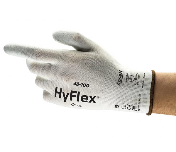 Ansell- HYFLEX® 48-100 Beyaz Tam Kaplı Sensilite Poliüretan Kaplı Hassas İş Eldiveni 1 Çift (6 Beden / XS) - 2